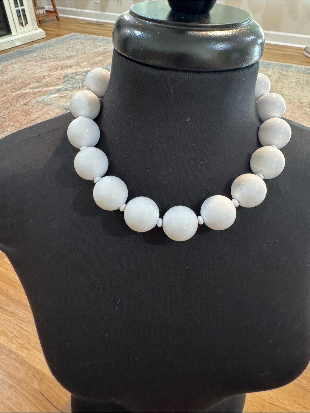 Classic White Beaded Statement Necklace